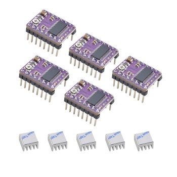 DRV8825 Stappenmotor Driver Module met koellichaam voor 3d Printer Reprap (Set van 5 stuks)