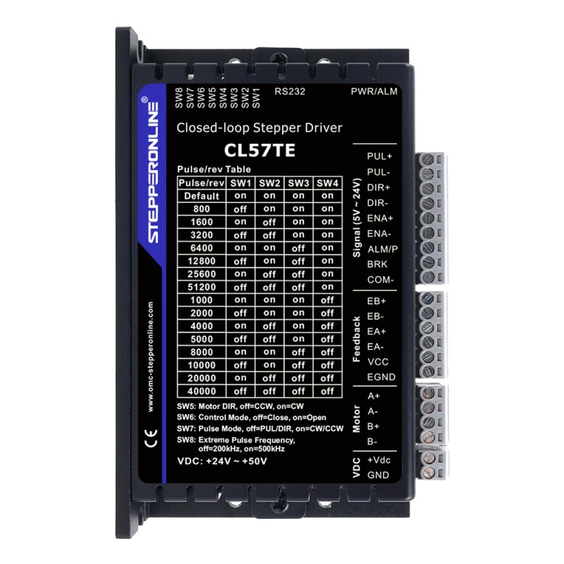 TES Serie 3-assig 3,0Nm(424,83oz.in) Nema 24 Closed Loop Stepper Kit & Driver CL57TE met voeding - 3-CLTES30 | StepperOnline