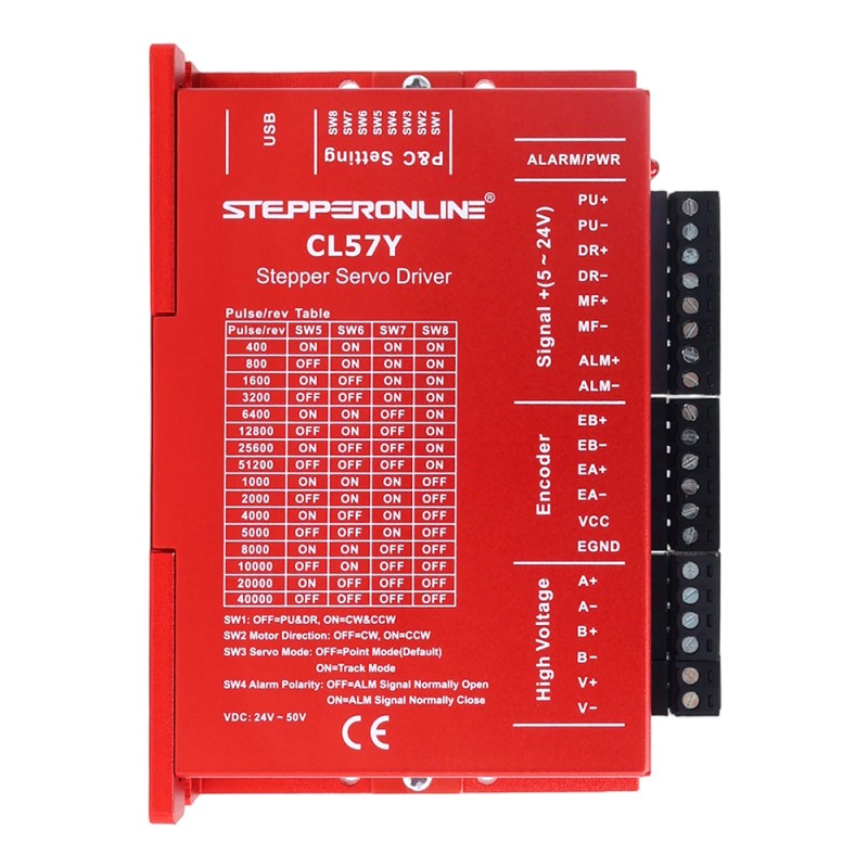 Y serie closed loop stuurprogramma 0-7.0A 24-50VDC voor Nema 17, 23, 24 stappenmotor