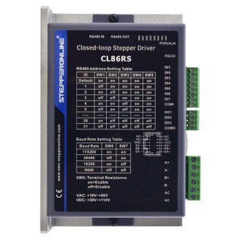 Modbus RS485 Gesloten lus stappenmotordriver 2,1-8,0A 30-110VDC of 18-80VAC