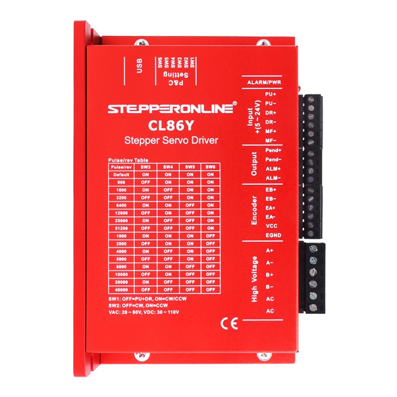 Y serie closed loop stuurprogramma 0-8.5A 20-80VAC/30-110VDC voor Nema 34 stappenmotor