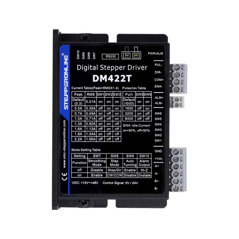 Digitale Stappenaandrijving 0,3-2,2A 12-50VDC voor Nema 11, 14, 17 Stappenmotor