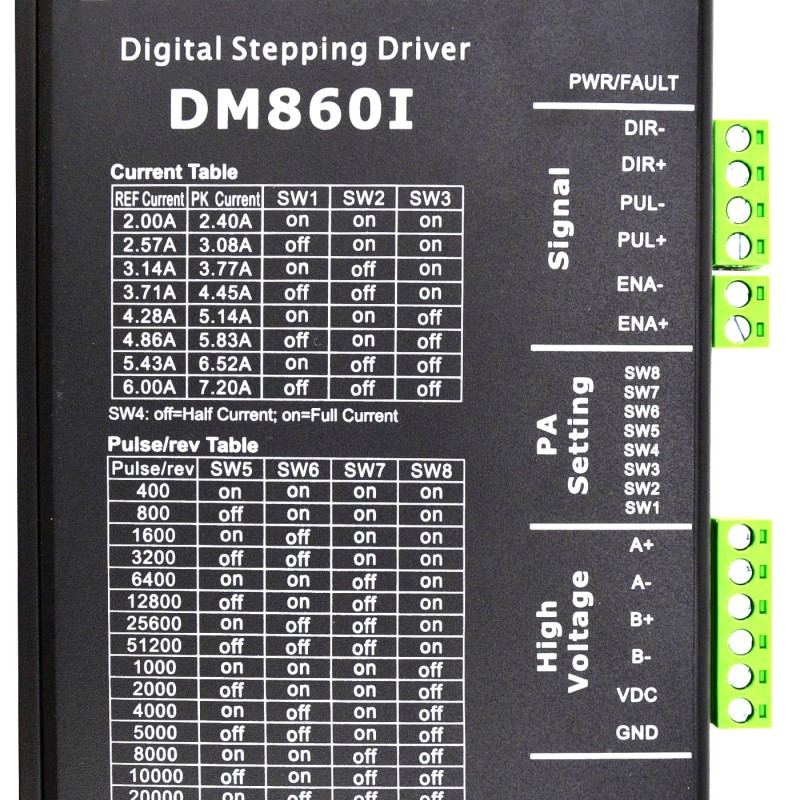 VS in de aanbieding - 4 As CNC Router Kit 13.0Nm (1841oz.in) Nema 34 Stappenmotor & Driver & 60V Voeding - US-4-DM860I-S120 | StepperOnline