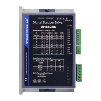 Modbus RS485-stappenmotorbestuurder 2,1-8,2A 18-80VAC of 30-110VDC voor Nema 34-stappenmotor