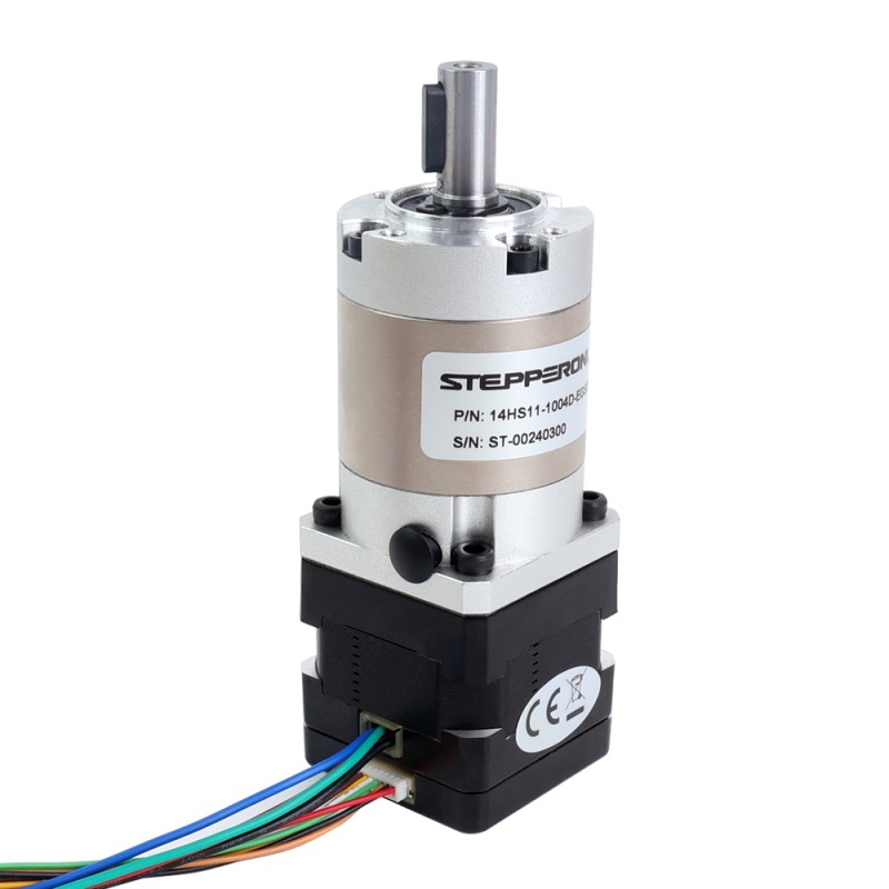 Nema 14 stappenmotor met hoge precisie versnellingsbak overbrengingsverhouding 20:1 en magnetische encoder 1000PPR(4000CPR) - 14HS11-1004D-EGS20-AR4 | StepperOnline
