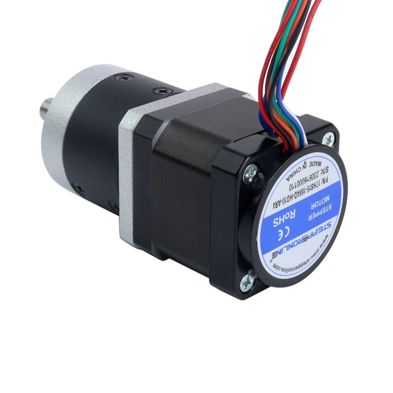 Nema 17 stappenmotor met versnellingsbakoverbrengingsverhouding 10:1 en magnetische encoder 1000PPR (4000CPR) - 17HS15-1684D-HG10-AR4 | StepperOnline