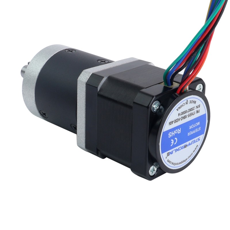 Nema 17 stappenmotor met versnellingsbakoverbrengingsverhouding 50:1 en magnetische encoder 1000PPR (4000CPR) - 17HS15-1684D-HG50-AR4 | StepperOnline