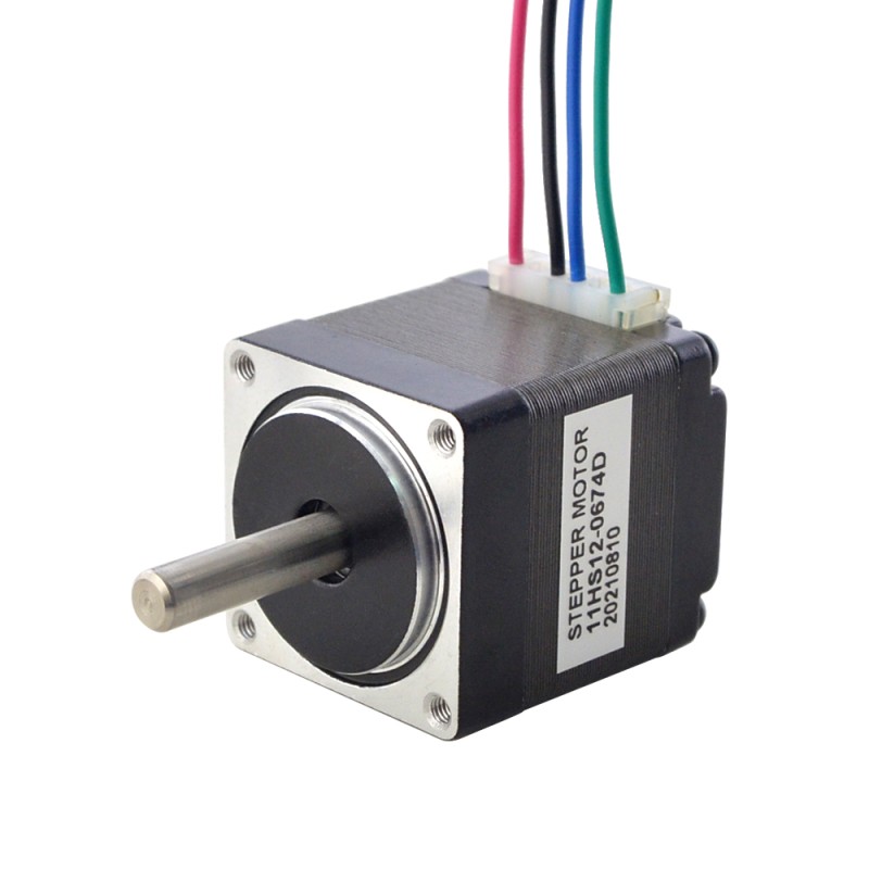 Dubbele as Nema 11 Bipolair 1,8deg 7Ncm(9,91oz.in) 0,67A 28x28x31,5mm 4 Draden