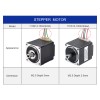 Dubbele as Nema 11 holle as stappenmotor bipolaire 6Ncm (8.5oz.in) 1.0A 28x28x32mm