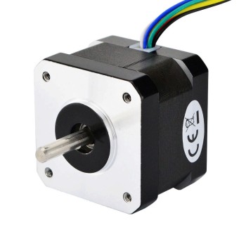 Dubbele as Nema 17 Unipolair 0,9deg 16Ncm(22,66oz.in) 0,3A 42x42x34mm 6 Draden