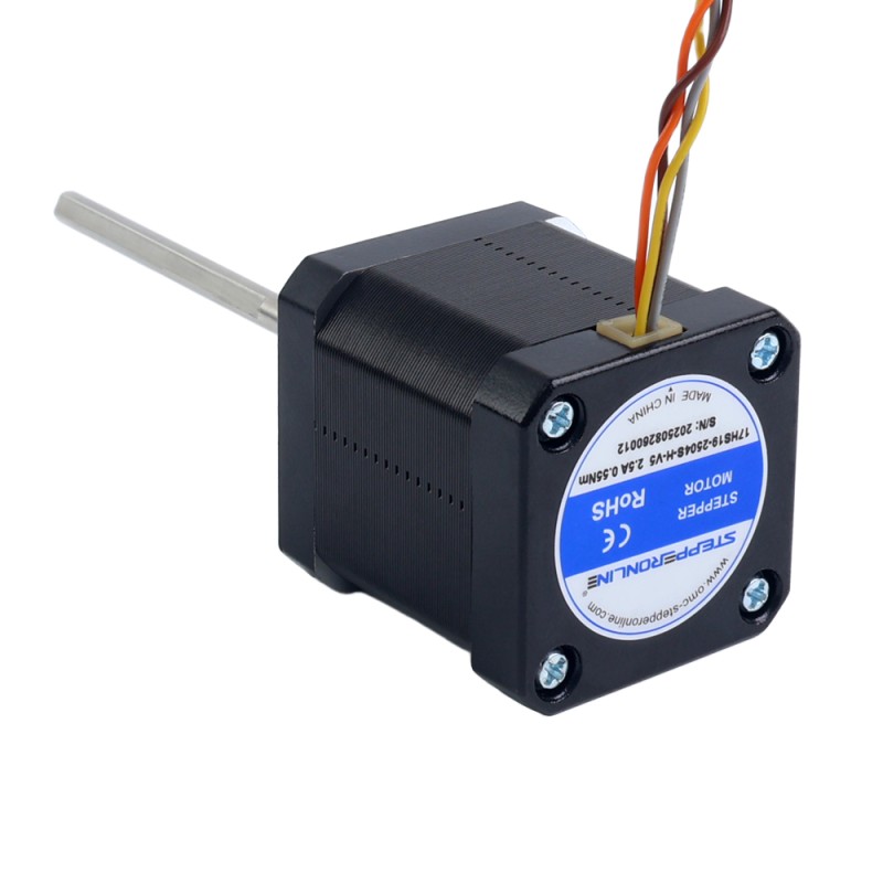 Nema 17 Hoge Temperatuur Stappenmotor 55Ncm(77,93oz.in) 80mm D-vormige As Φ5mm Isolatieklasse H 180C - 17HS19-2504S-H-V5 | StepperOnline