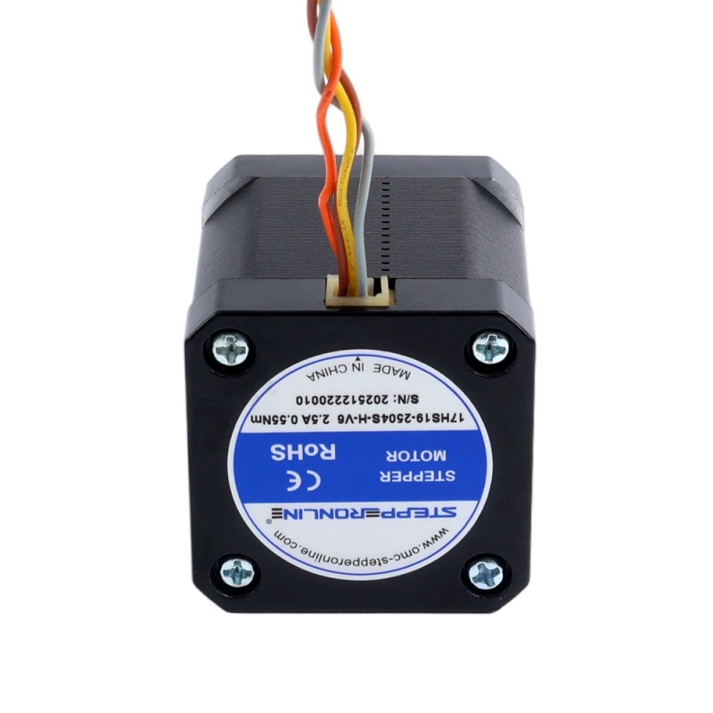 Nema 17 hoge temperatuur stappenmotor 55 Ncm(77,93oz.in), 38mm D-type as Φ5mm, isolatieklasse H 180°C met JST-XH connector - 17HS19-2504S-H-V6 | StepperOnline