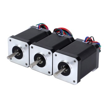 3pcs E-serie Nema 17 stappenmotor 1.8deg 60Ncm (84.97oz.in) 2.1A 42x42x60mm 4 draden 3pcs E-serie Nema 17 stappenmotor 1.8deg 60Ncm (84.97oz.in) 2.1A 42x42x60mm 4 draden