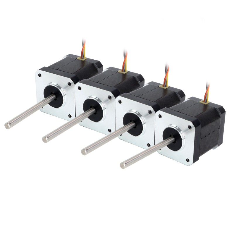 4pcs Nema 17 stappenmotor voor hoge temperaturen 55Ncm (77.93oz.in) 55mm ronde as isolatieklasse H 180C - 4-17HS19-2504S-H-V1 | StepperOnline