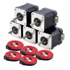 5st E-serie Nema 17 bipolair 55Ncm(77.88oz.in) 2A 42x48mm 4 draden met 1m kabel & connector