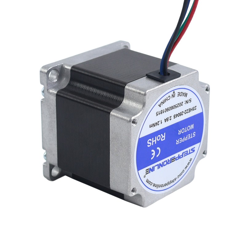 E serie Nema 23 stappenmotor bipolair 1.8deg 1.26Nm(178.4oz.in) 2.8A 57x57x56mm 4 draden