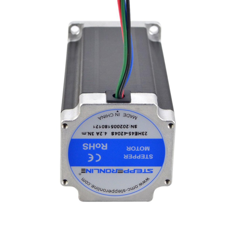 E-serie Nema 23 Bipolair 1,8deg 3,0Nm(425oz.in) 4,2A 57x57x113mm 4 Draden