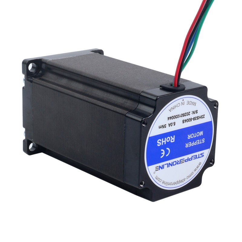 Nema 23 stappenmotor bipolair 1,8 graden 3,00Nm(424,83oz.in) 5,0A 57 x 57 x 100mm 4 draden - 23HS39-5004S | StepperOnline