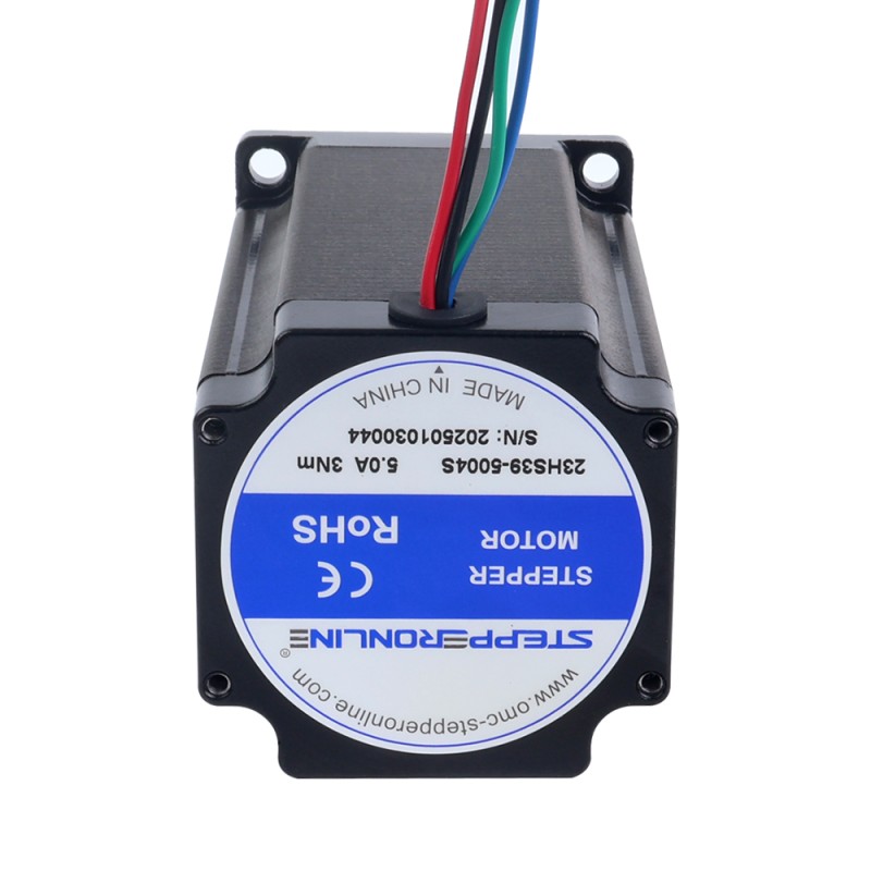 Nema 23 stappenmotor bipolair 1,8 graden 3,00Nm(424,83oz.in) 5,0A 57 x 57 x 100mm 4 draden - 23HS39-5004S | StepperOnline