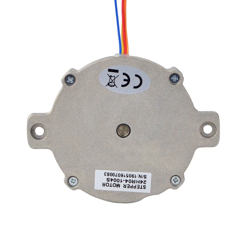 Ronde Pannenkoek Nema 24 Bipolair 1.8deg 6Ncm(8.5oz.in) 1A Φ60x9.6mm 4 Draden
