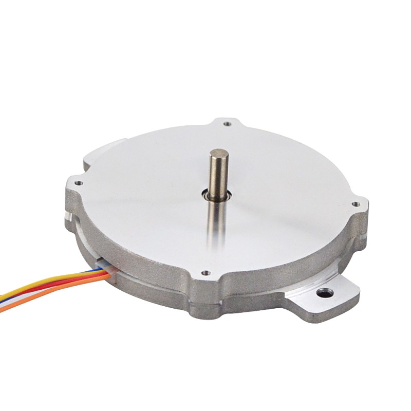 Ronde Pannenkoek Nema 24 Bipolair 1.8deg 6Ncm(8.5oz.in) 1A Φ60x9.6mm 4 Draden