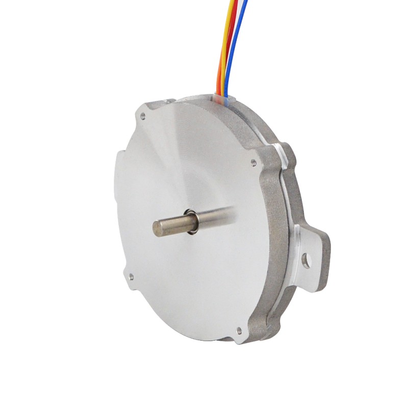 Ronde Pannenkoek Nema 24 Bipolair 1.8deg 6Ncm(8.5oz.in) 1A Φ60x9.6mm 4 Draden