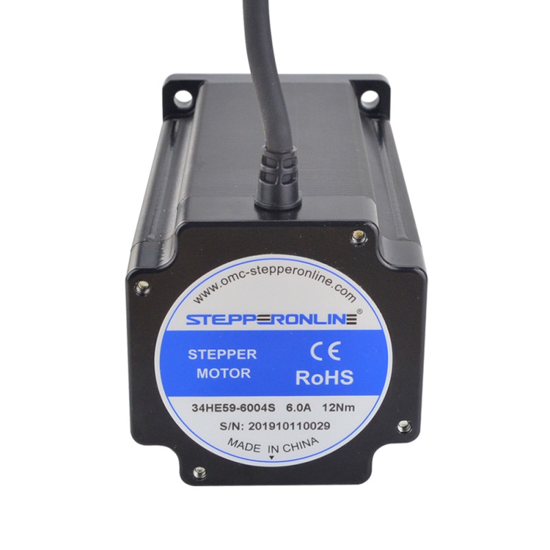 E-serie Nema 34 stappenmotor bipolaire 1.8deg 12.0 Nm (1699.34oz.in) 6.0A 86x86x151.5mm 4 draden