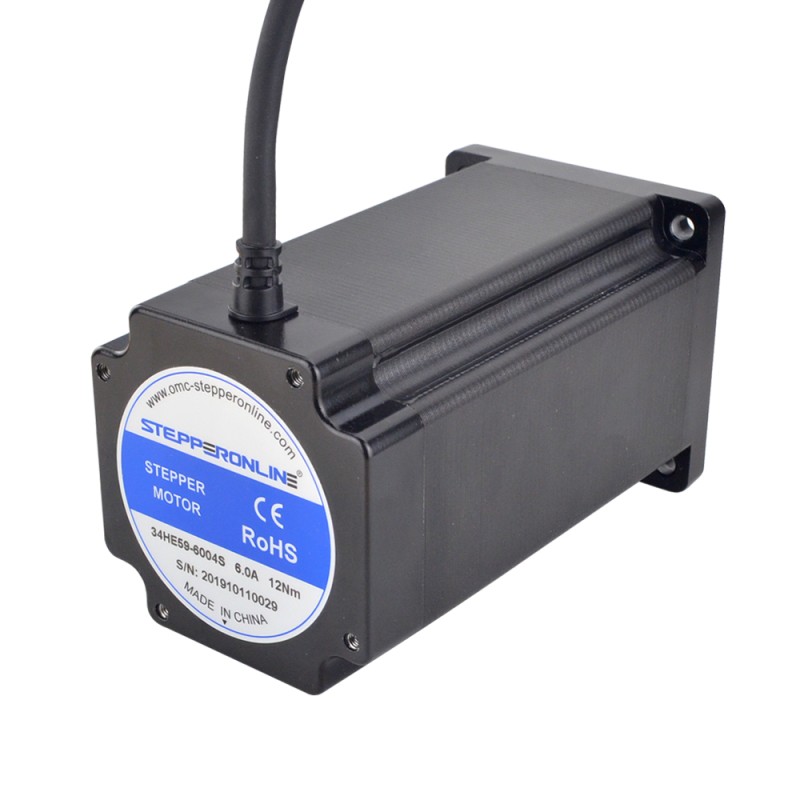 E-serie Nema 34 stappenmotor bipolaire 1.8deg 12.0 Nm (1699.34oz.in) 6.0A 86x86x151.5mm 4 draden