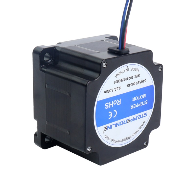S-serie Nema 34 stappenmotor bipolaire 1.8deg 3.3 Nm (467.32oz.in) 5.6A 86x86x64mm 4 draden