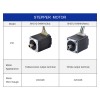 Dubbele as Nema 8 holle as stappenmotor bipolaire 1.5Ncm (2.12oz.in) 0.49A 20x20x27mm