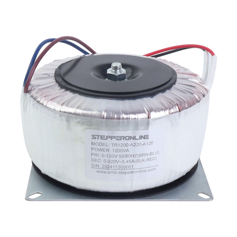 1200VA Enkelfasige Ringkerntransformator 120VAC tot 220VAC 5,45A 50/60Hz - TR1200-A220-A120 | StepperOnline
