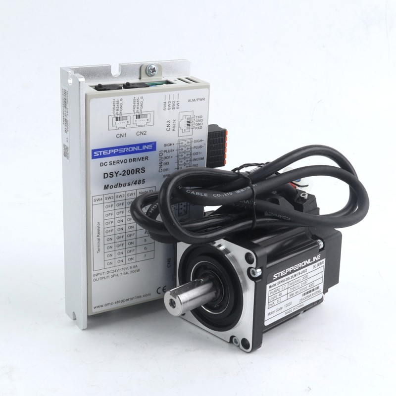 DSY-serie 200W RS485 DC-servomotor 24-70VDC 0,637Nm 3000rpm 17-bits incrementele encoder IP65 - DSY-RS200L2A2-M17S | StepperOnline