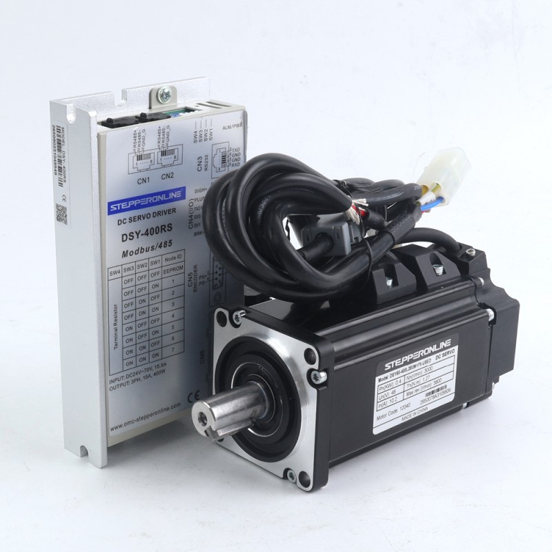 DSY-serie 400W RS485 DC-servomotor 24-70VDC 1,27Nm met rem 3000rpm 17-bits incrementele encoder IP65 - DSY-RS400L2B2-M17S | StepperOnline