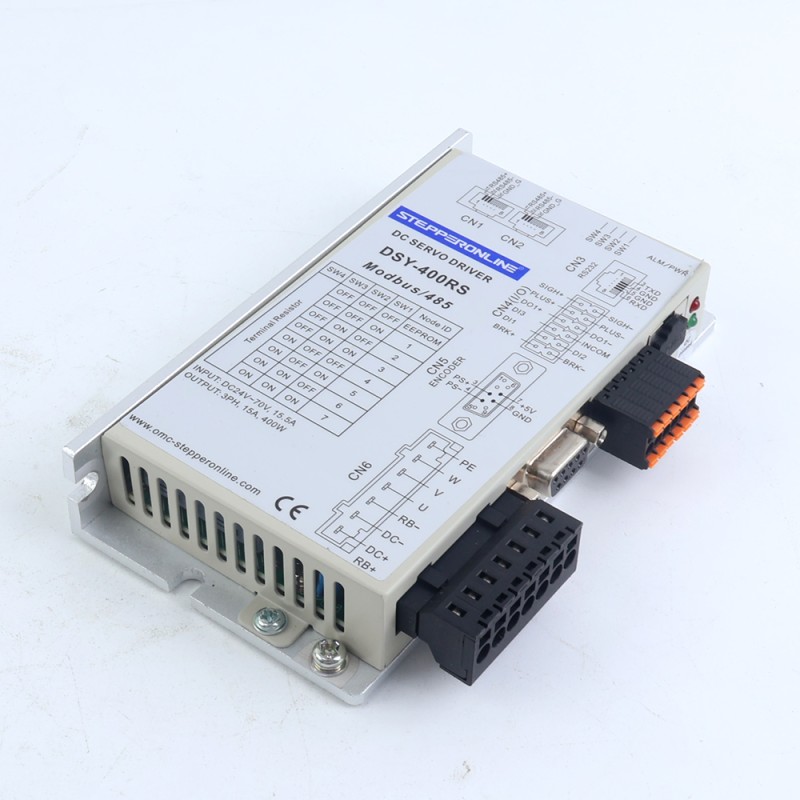 DSY-serie 400W RS485 DC-servomotor 24-70VDC 1,27Nm met rem 3000rpm 17-bits incrementele encoder IP65 - DSY-RS400L2B2-M17S | StepperOnline